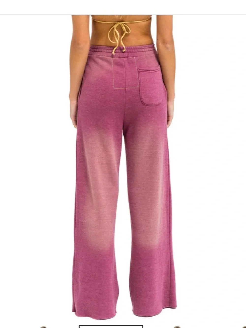 Aviator Nation Pink Wide Leg Sweatpants, size L, NWT - Picture 5 of 6